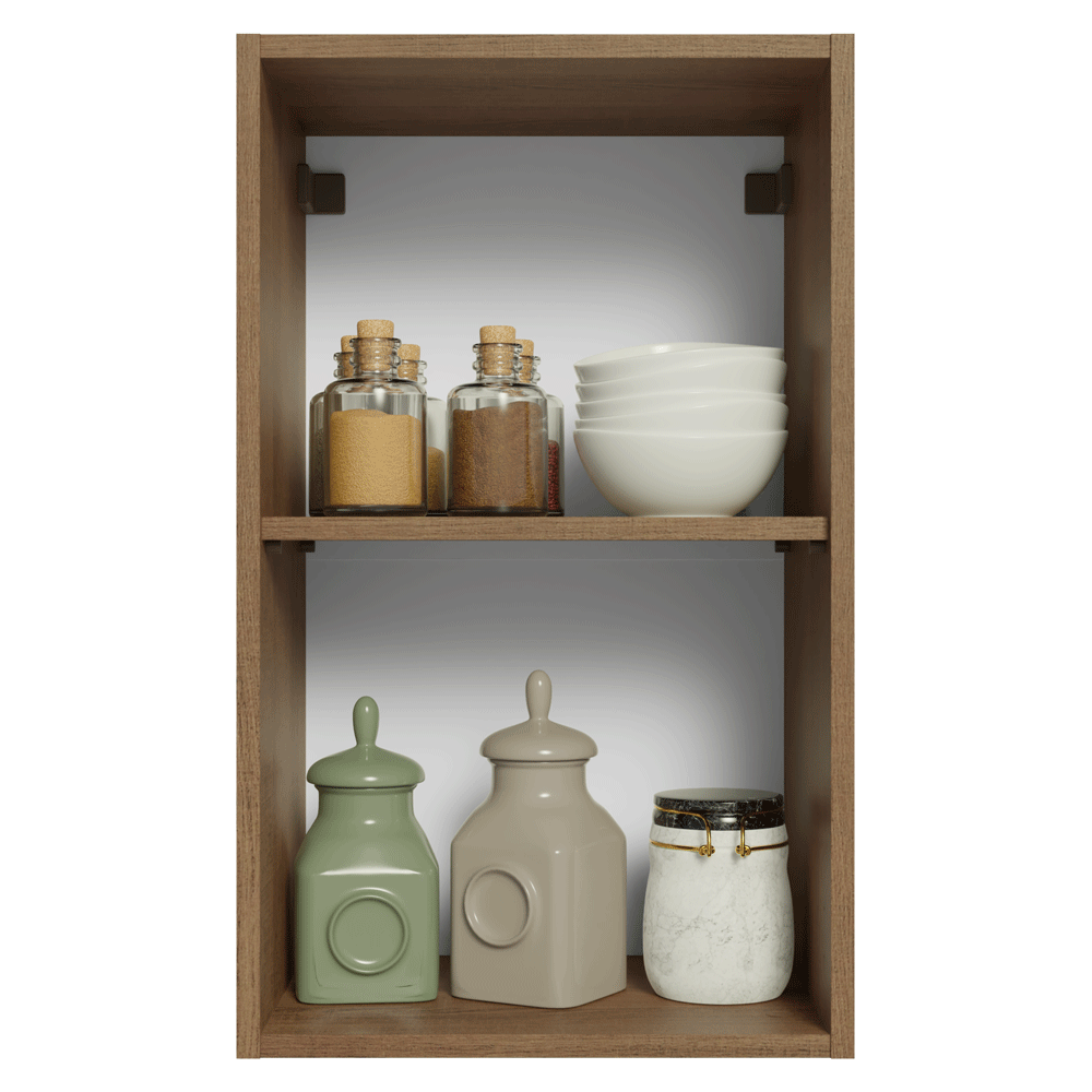 Mueble de Cocina Superior Vik 40 cm 1 Puerta Marrón/Gris