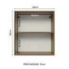 Mueble de Cocina Superior Glamy 60 cm 1 Puerta Marrón/Blanco