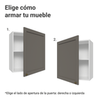 Mueble de Cocina Superior Vik 60 cm 1 Puerta Blanco/Gris