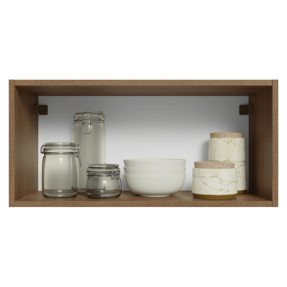 Mueble de Cocina Superior Vik 70 cm 1 Puerta Abatible MarrónGris