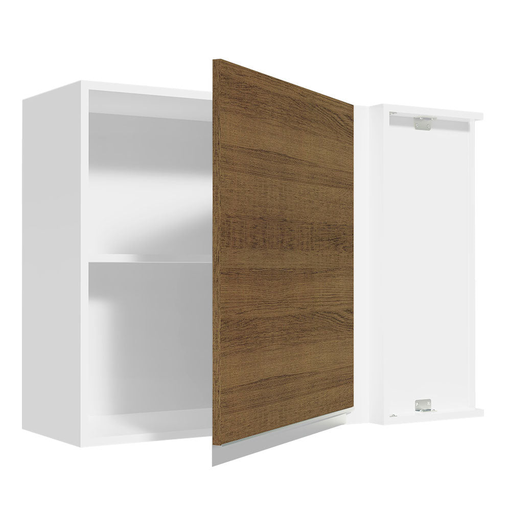 Mueble de Cocina Superior de Esquina Glamy 1 Puerta Blanco/Marrón