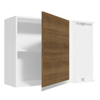 Mueble de Cocina Superior de Esquina Glamy 1 Puerta Blanco/Marrón