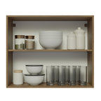 Mueble de Cocina Superior Glamy 80 cm 2 Puertas Marrón/Negro
