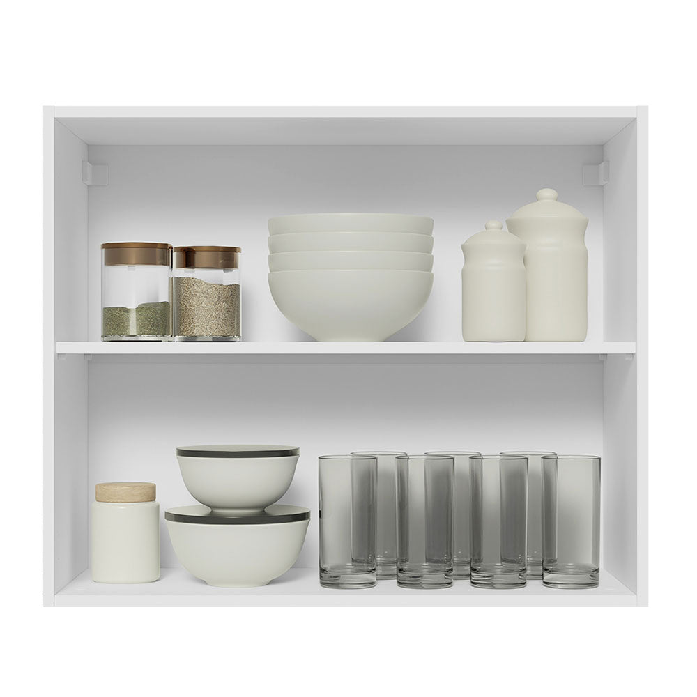 Mueble de Cocina Superior Glamy 80 cm 2 Puertas Blanco/Marrón