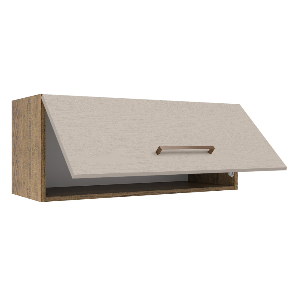Mueble de Cocina Superior Agata 80 cm 1 Puerta Abatible Marrón/Crema