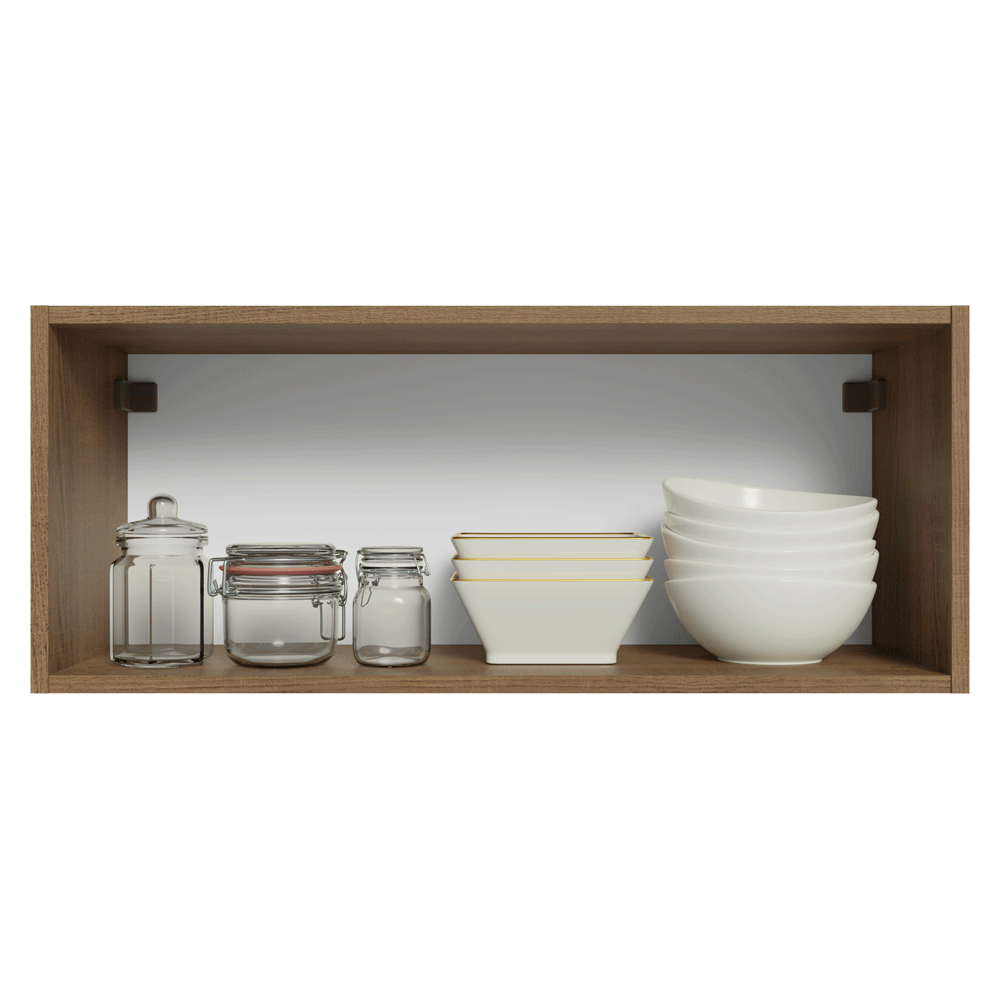 Mueble de Cocina Superior Vik 80 cm 1 Puerta Abatible Marrón/Gris