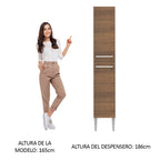 Mueble de Cocina Armario Vertical Emilly 2 Puertas Marrón
