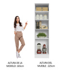 Mueble de Cocina Armario Vertical Abierto 60 cm con 5 Nichos Blanco Madesa