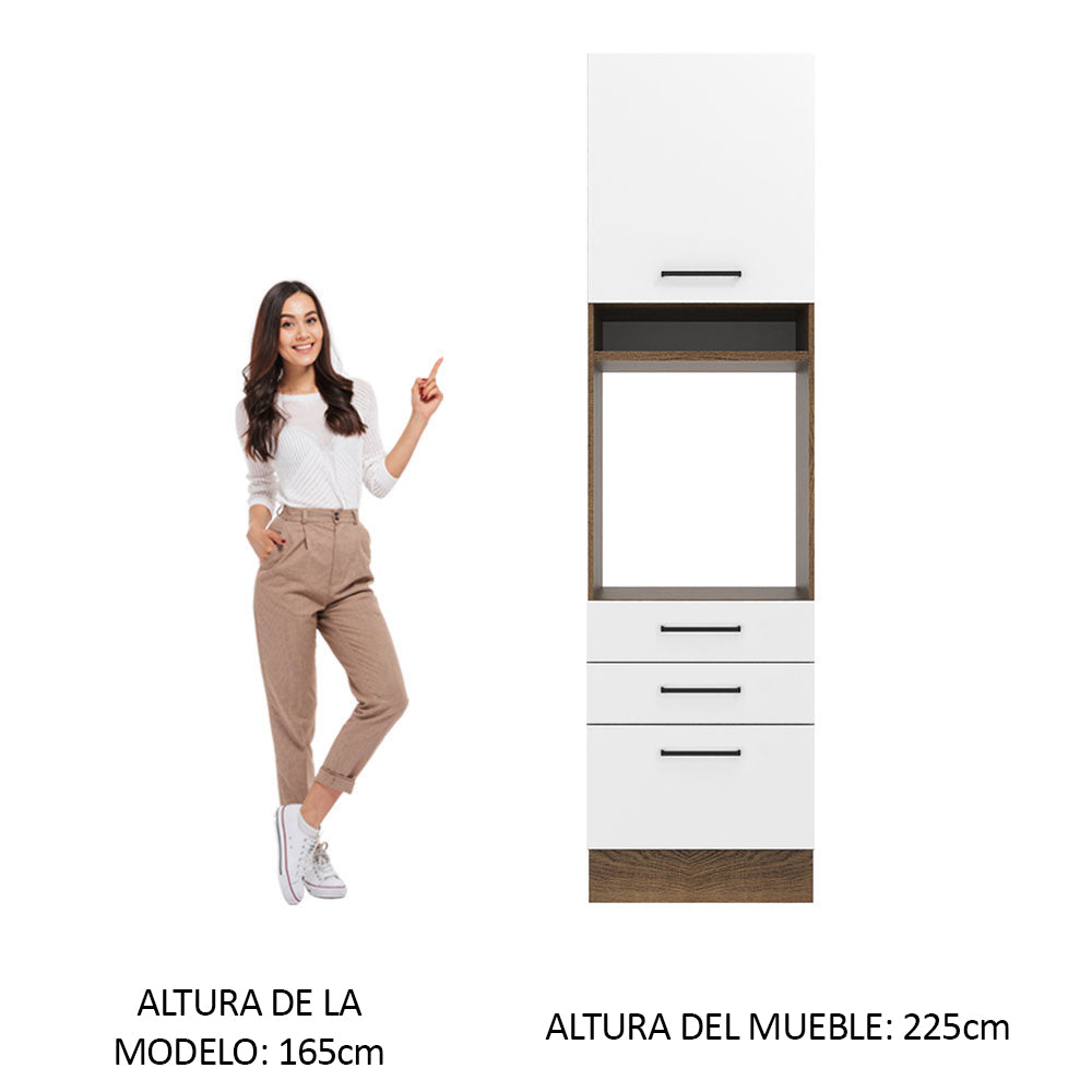 Mueble de Cocina para Hornos Agata 60 cm Marrón/Blanco