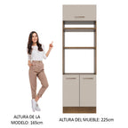 Mueble de Cocina para Horno 70 cm 3 Puertas Marrón/Crema Agata