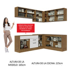 Cocina Integral de Esquina Agata 3.90 m Marrón/Blanco 01