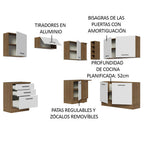Cocina Integral de Esquina Agata 4.00 m Marrón/Blanco 02