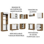 Cocina Integral de Esquina Agata 4.80 m Marrón/Blanco 01