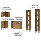 Cocina Integral de Esquina Emilly Music 2.90 m Marrón