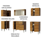Cocina Integral de Esquina Emilly Point 2.90 m Marrón