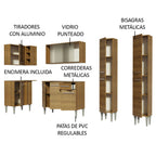 Cocina Integral de Esquina Emilly Self 2.90 m Marrón