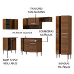 Cocina Integral de Esquina Emilly Sun 3.50 Metros Marrón