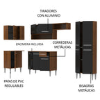 Cocina Integral de Esquina Emilly Sun 3.50 m Marrón/Negro