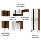Cocina Integral de Esquina Emilly Sun 3.50 m Marrón/Blanco