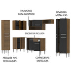 Cocina Integral de Esquina Emilly Love 3.85 m Marrón/Negro