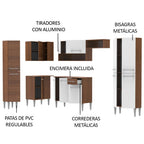 Cocina Integral de Esquina Emilly Love 3.85 m Marrón/Blanco