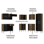 Cocina Integral de Esquina Emilly Ice 4.20 m Marrón/Negro