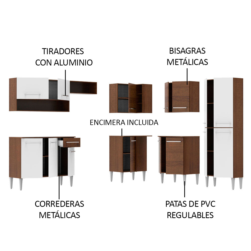Cocina Integral de Esquina Emilly Ice 4.20 m