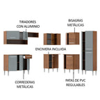 Cocina Integral de Esquina Emilly Ice 4.20 m Marrón/Gris
