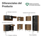 Cocina Integral de Esquina Emilly 4.20 m Marrón/Negro/Marrón 02
