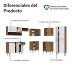 Cocina Integral de Esquina Emilly 4.20 m Marrón/Blanco 02