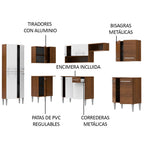 Cocina Integral de Esquina Emilly Moon 4.80 m Marrón/Blanco