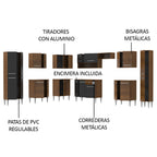 Cocina Integral de Esquina Emilly Big 5.15 m Marrón/Negro