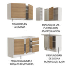 Cocina Integral de Esquina Glamy 2.70 m Blanco/Marrón 01