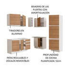 Cocina Integral de Esquina Glamy 3.30 m Blanco/Marrón 01