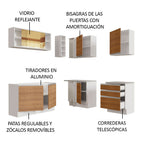 Cocina Integral de Esquina Glamy 3.30 m Blanco/Marrón 02