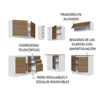 Cocina Integral de Esquina Glamy 3.50 m Blanco/Marrón 03