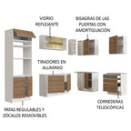 Cocina Integral de Esquina Glamy 4.00 m Blanco/Marrón 02