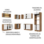 Cocina Integral de Esquina Glamy 4.60 m Marrón/Blanco 01