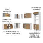 Cocina Integral de Esquina Glamy 4.60 m Blanco/Marrón 01