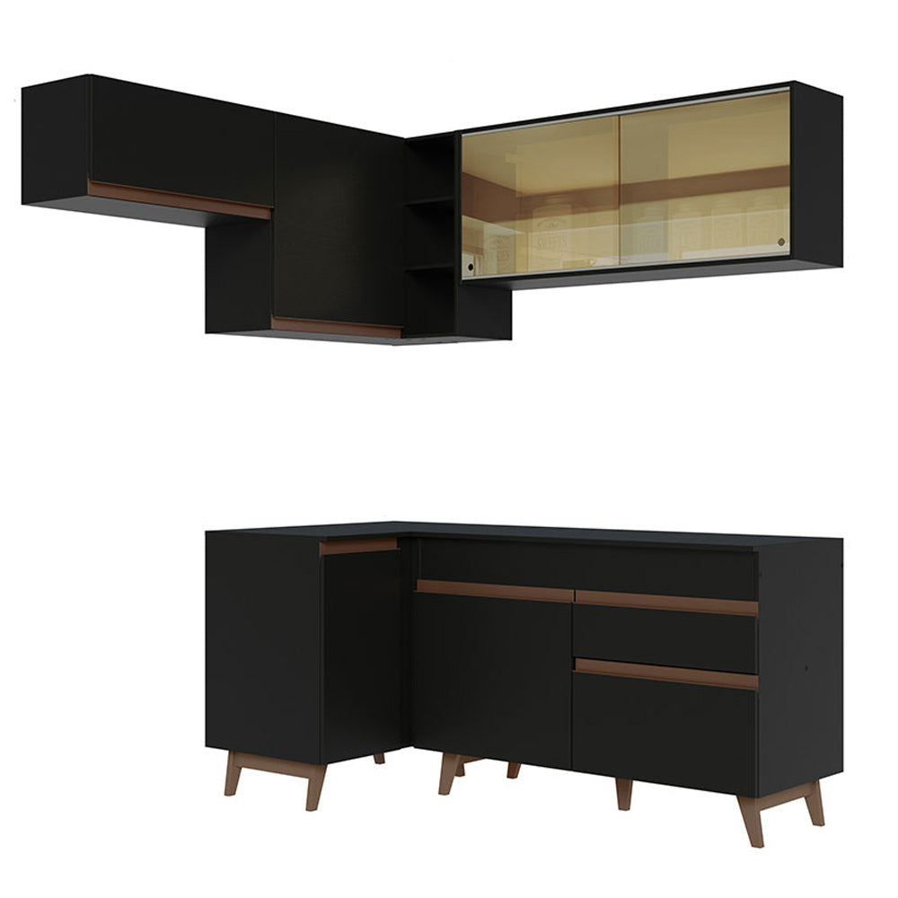 Cocina Integral de Esquina Reims 3.30 m con Encimera Negro 03