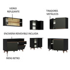 Cocina Integral de Esquina Reims 3.80 m con Encimera Negro 01