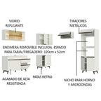Cocina Integral de Esquina Reims 4.00 m con Encimera Blanco 02