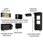 Cocina Integral de Esquina Reims 4.00 m con Encimera Negro 02