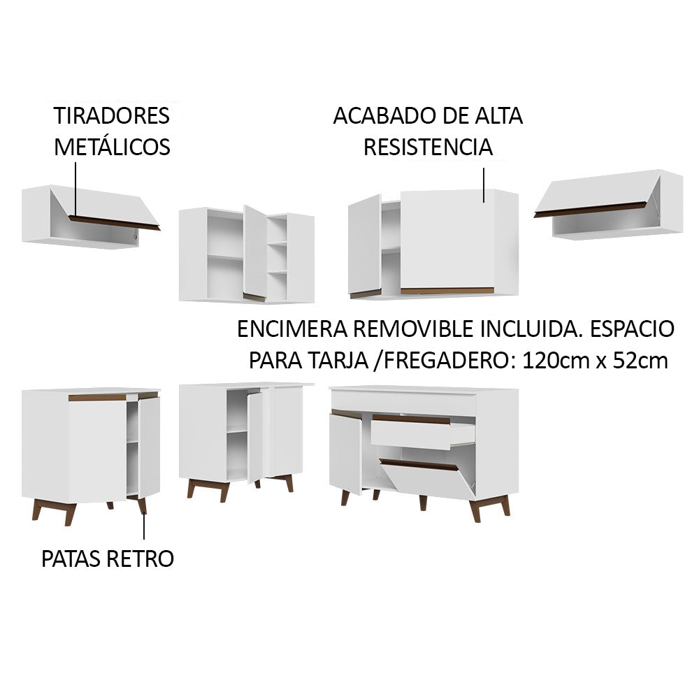 Cocina Integral de Esquina Reims 4.00 m con Encimera Blanco 03
