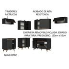 Cocina Integral de Esquina Reims 4.00 m con Encimera Negro 03