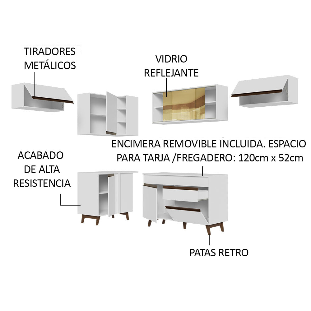 Cocina Integral de Esquina Reims 4.00 m con Encimera Blanco 04