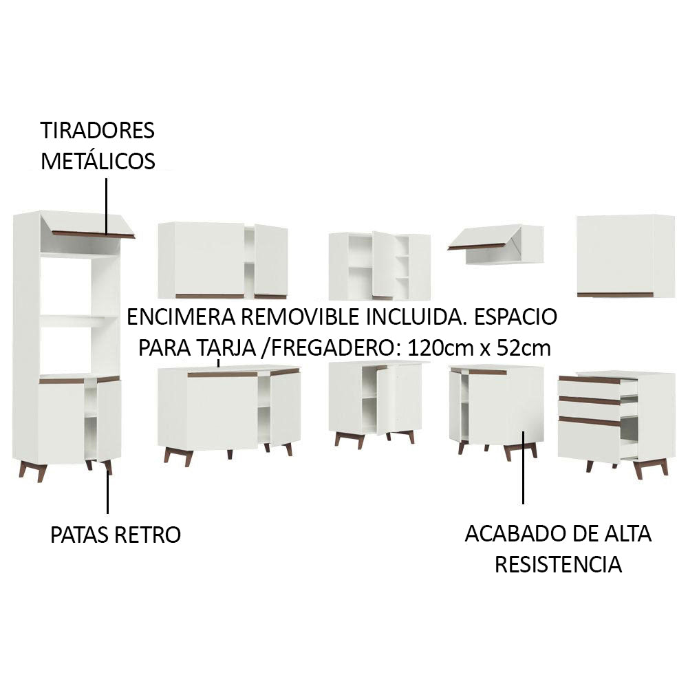 Cocina Integral de Esquina Reims 4.60 m con Encimera Blanco 01