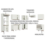 Cocina Integral de Esquina Reims 4.60 m con Encimera Blanco 02