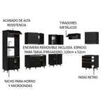Cocina Integral de Esquina Reims 4.60 m con Encimera Negro 02