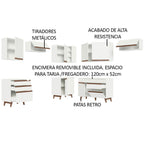 Cocina Integral de Esquina Reims 4.60 m con Encimera Blanco 03